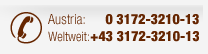 Austria: 03172-3210-13 // Weltweit: +43 3172 3210-13